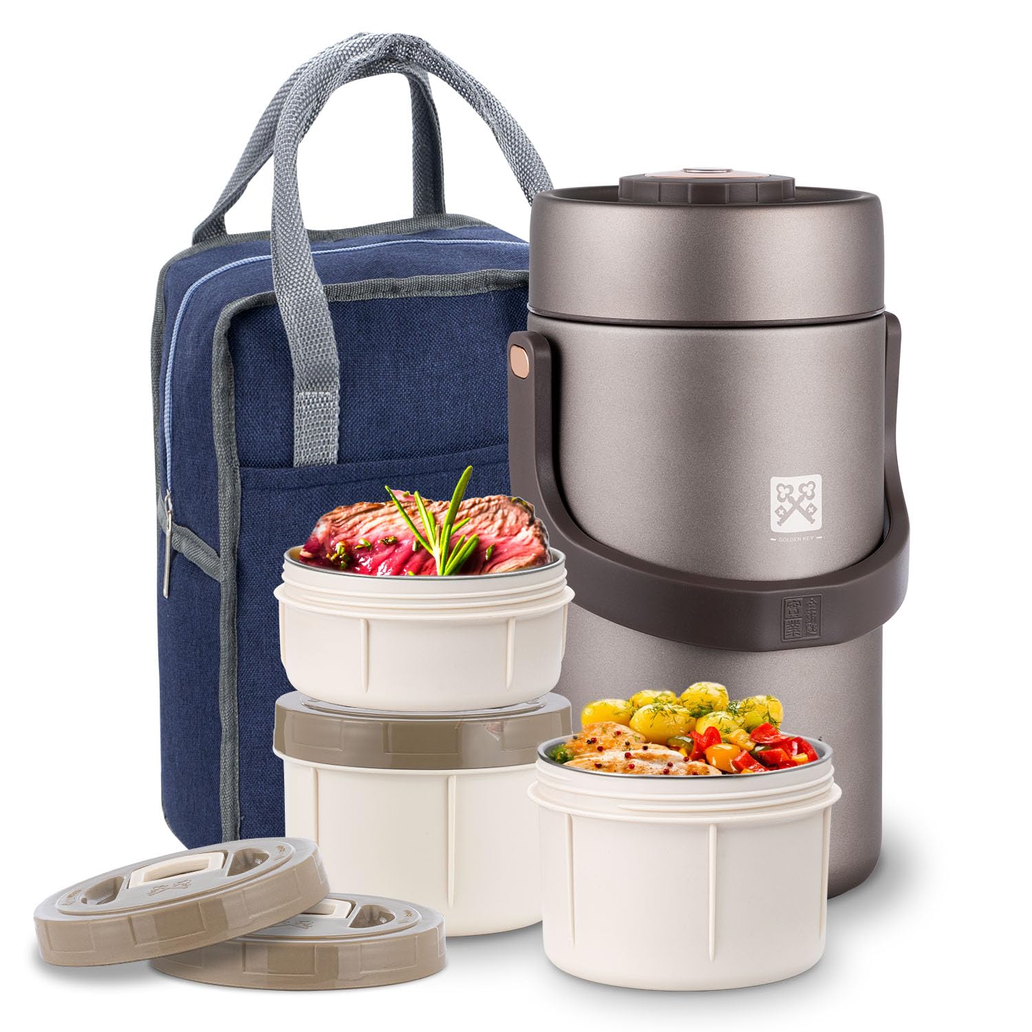 Amazon.com: GOLDEN KEY 87oz Thermo for Hot Food Adult, Stainless